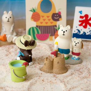创意微景观树脂工艺品海滩度假沙滩城堡桌面日式椰树摆件拍摄道具