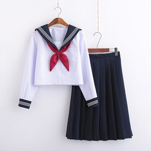 大码女装夏季校园水手服jk制服软妹少女海军风校服两件套