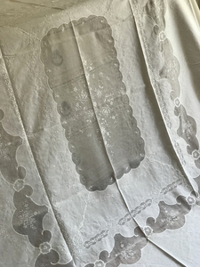 [2020.7]“这个好苏哟”手工绣花镂空相拼花瓶玻璃纱床盖盖布窗帘