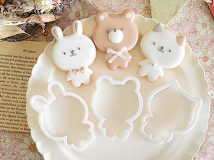 日式baby小熊猫兔子超萌饼干模具 糖霜饼干模三件套