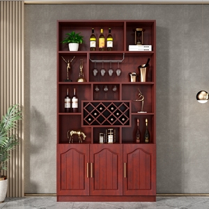 实木酒柜展示柜客厅靠墙一体餐边柜家用隔断柜玄关柜欧式红酒柜子