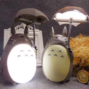 卡通龙猫雨伞USB充电台灯创意二用小夜灯宫崎骏款儿童学习台灯
