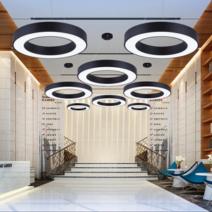 定制圆形圆环吊灯led现代简约酒店大堂工业风灯圆圈工程环形灯具