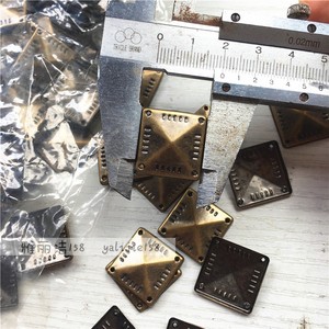 20X20毫米手工立体方形珠拉风金属片DIY材料装饰辅料配件复古铜珠