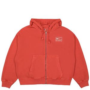 海外购耐克 Stussy  Nike Full-Zip 外套男子保暖红色夹克卫衣