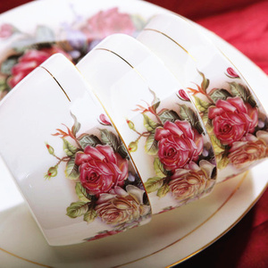景德镇锦秋堂陶瓷器 56头欧式餐具套装碗盘 婚庆礼品 家用骨瓷碗