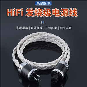 灵音HFLLIYI 发烧级电源线 hifi发烧电源线 音乐丝带单晶铜镀银线