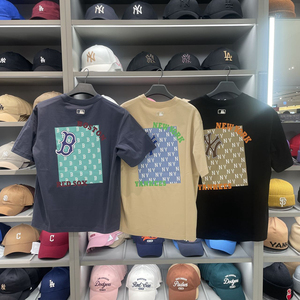 韩国MLB正品代购24春季新款NY老花波谱款短袖T恤男女同款TSM04