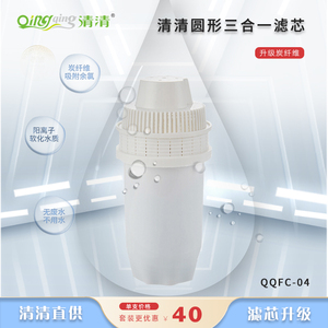 清清QQFC-04型净水器 净水壶 专用椰壳活性碳 过滤器 圆形滤芯