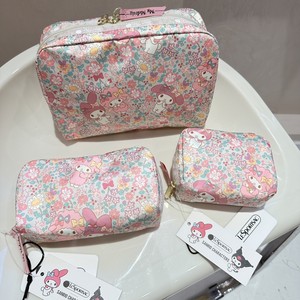 日本代购库洛米化妆收纳包套装美乐蒂碎花可爱防水大容量手拿包