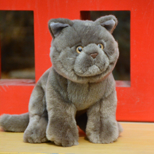 仿真英短蓝猫公仔可爱灰色小猫咪毛绒玩具短毛猫玩偶娃娃生日礼物