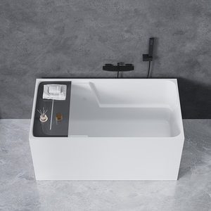 家用小户型mini方形独立式亚克力浴缸日式深泡可移动便捷泡澡浴盆