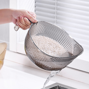 淘米器洗米筛沥水篮厨房用品家用多功能加厚淘米盆塑料洗菜果蔬篮