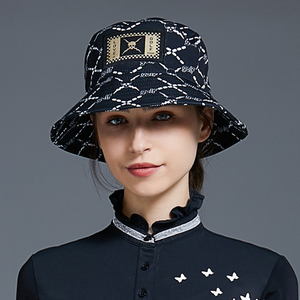 新款高尔夫球帽女士大檐帽户外防晒渔夫帽可折叠运动遮阳帽女黑色