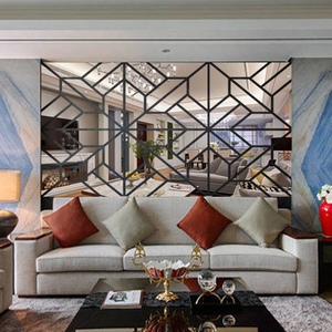 四方连方块拼图古典大型客厅电视背景墙自粘3D亚克力立体艺术拼镜