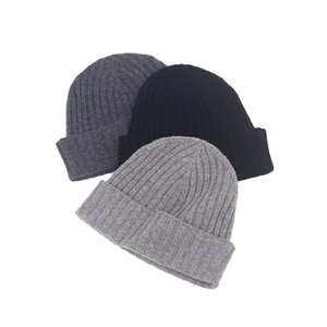 冬季男士针织纯绒护耳帽休闲舒适保暖老人帽宽松通用毛线学生帽子