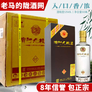 甘肃特产白酒滨河九粮液53度500ml*4瓶整箱礼盒装粮食酒送礼酒