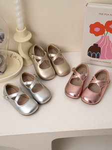 女童皮鞋2024春秋季新款儿童公主鞋小女孩玛丽珍鞋平底芭蕾表演鞋