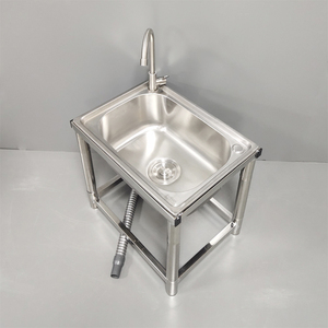 厨房加厚不锈钢水槽洗菜盆水池单槽洗碗池带架子套餐洗手水盆家用