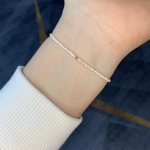 超小迷你天然淡水珍珠1.8mm不规则形状微瑕的小珍珠单圈手串手链