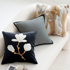 法式小香风轻奢复古抱枕套新中式靠包绣花靠枕美式客厅沙发靠垫