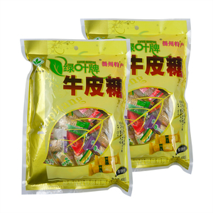 扬州特产绿叶牌牛皮糖老式软糖果怀旧零食小吃休闲食品400g袋装