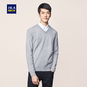 天猫 HLA\/海澜之家简约净色套头羊绒衫2017冬