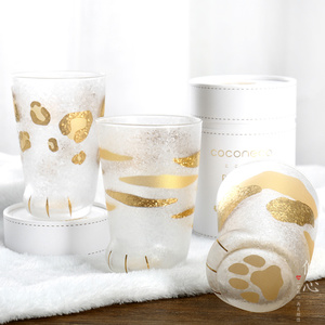 ADERIA日本石塚硝子猫爪杯果汁杯创意牛奶玻璃杯生日礼物猫咪杯
