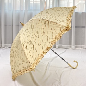 日本parasol小洋伞 藤制手柄两段式洛丽塔花边轻量防风手动长柄伞