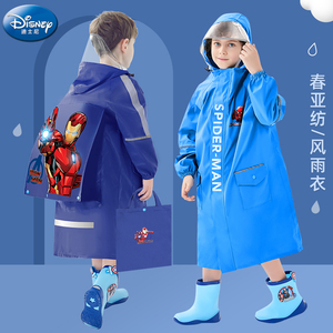 儿童雨衣男童蜘蛛侠新款拉链带书包位一二年级小学生上学专用雨披