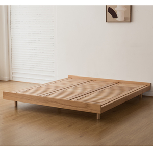 日式榉木床北欧矮床榻榻米儿童阁楼低床 橡木床悬浮定制全实木床