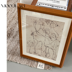 木吉法式中古画客厅沙发卧室装饰画高级一点的艺术实木框画复古