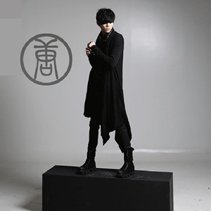 韩版发型师潮男装秋装非主流个性开衫上衣服披肩斗篷长款外套披风