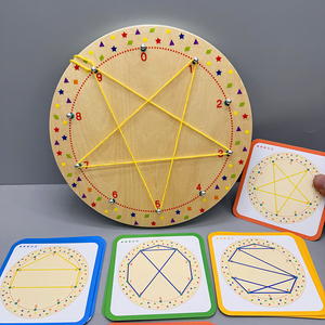 儿童蒙氏钉子绕线画创意几何图形钉板早教具中大班益智区玩具材料