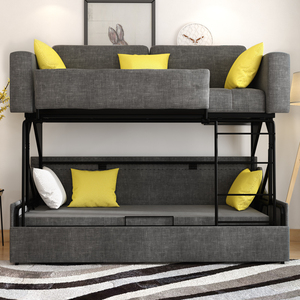 沙发床折叠两用高低上下铺小户型多功能上下双层床书房卧室折叠床