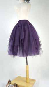 女王家定制 紫色 浅灰色烟灰色蓬蓬裙礼服婚纱裙半身长裙波西米亚