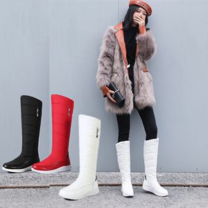 羽绒雪地靴女高筒大码2023冬季新款保暖防滑防水棉靴加绒加厚靴子