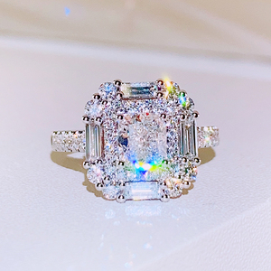 GIA裸钻定制1克拉垫形钻戒方形钻石女戒50分枕形钻石戒指求婚正品