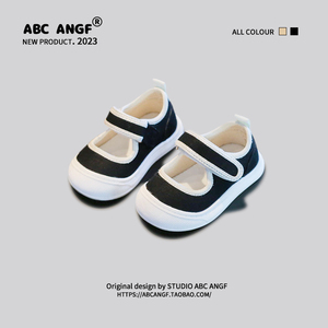 ABC ANGF官网2024春季宝宝鞋子女婴儿软底学步鞋男童婴幼儿帆布鞋