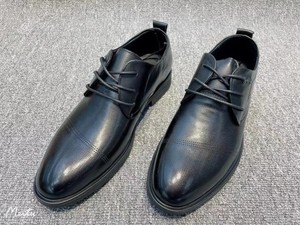 多尔康2022新款头层牛皮轻盈舒适橡胶耐磨底系带平跟商务休闲皮鞋