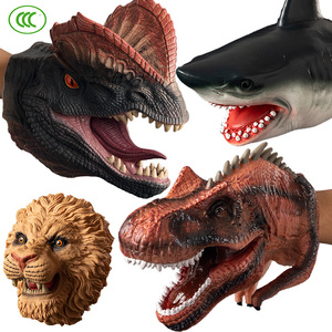 仿真恐龙手套玩具软胶霸王龙手偶大号动物恐龙头手偶环保侏罗纪男