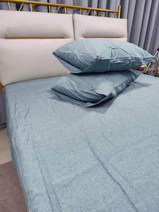 日式水洗棉 双人床单加一对枕套 三件套68元色织纯棉睡单枕皮全棉