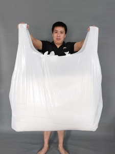 特大号透明手提塑料袋加厚乳白色服装批发打包袋搬家收纳装蔬菜手