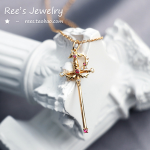 原创【Rees】玫瑰誓约。复古欧式中世纪 红宝石18k黄金 钻石吊坠
