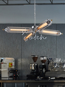 轻工业风loft吊灯网红咖啡奶茶餐厅店铺吧台吊灯电镀铬色金属灯具