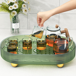 茶盘托盘轻奢家用小型沥水托盘茶盘客厅茶几茶杯水杯长方形水果盘