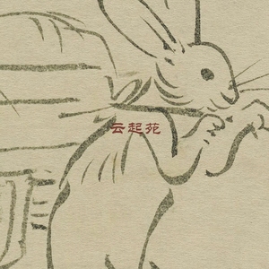 日本古画粉本-6-河锅晓斋鸟兽戏画J高清电子图片2.5G装饰宣传素材