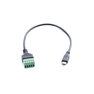TYPE-C公免焊接连接器数据传输充电转5P绿色接线插拔端子转接线