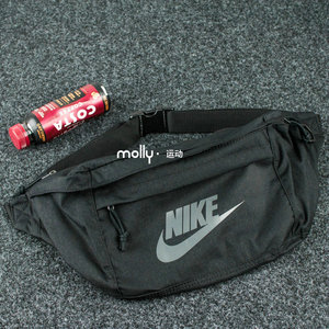 Nike/耐克  黑灰帆布男女运动户外健身斜挎小腰包胸包 BA5751-010