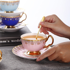 咖啡杯 欧式小奢华套装英伦风创意骨瓷杯子家用优雅下午茶花茶杯